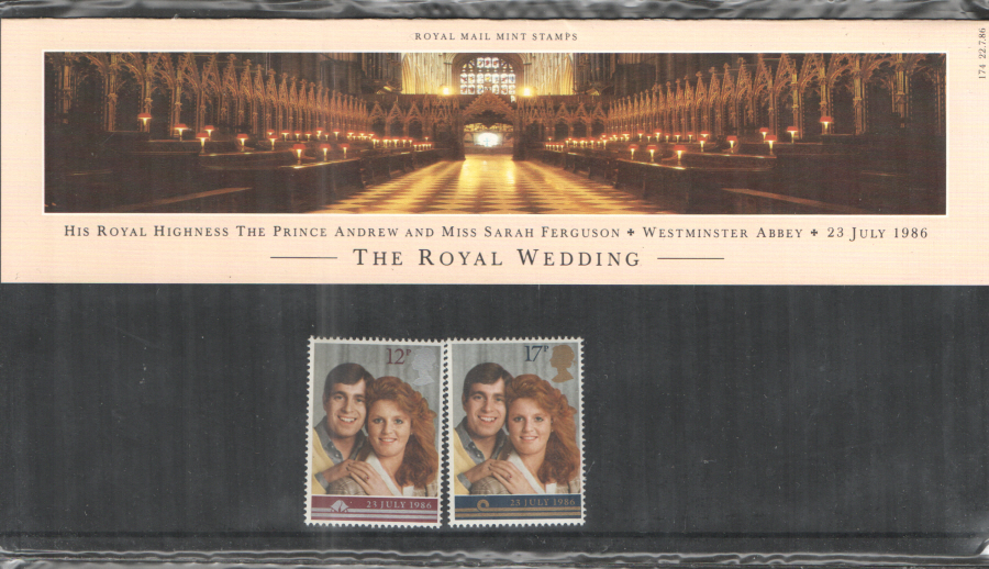 (image for) 1986 Royal Wedding Royal Mail Presentation Pack 174